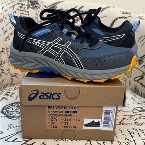 Asics Kids Sneakers in Gray and Black with Orange Accents